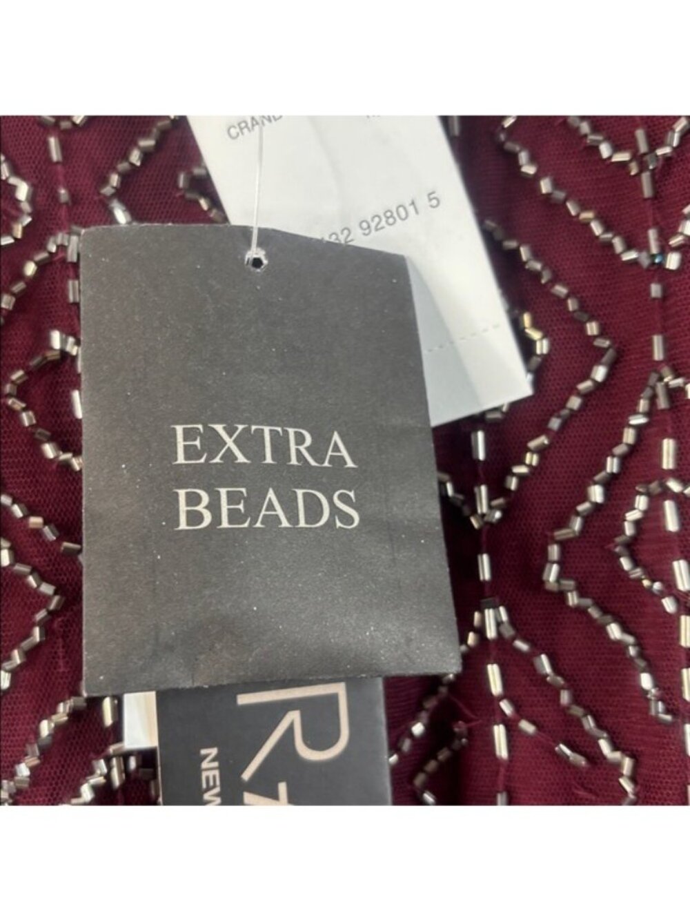 NWT J Kara Womens Burgundy Beaded Short Sleeve Empire Waist Gown PLUS SIZE 18 - Picture 12 of 16